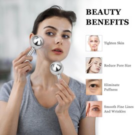 Ice Globes for Face & Eyes - Unbreakless Stainless Steel Cryo Sticks Facial Massage Tools Cold Therapy Cooling Globes to Reduce Puffiness, Wrinkles, Dark Circles Spa & Esthetician Supplies