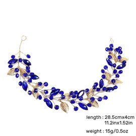 yuruyi Floral Crown for Women, Adjustable Hairbands Camellia Handmade Hair Wreath Accessory for Birthday Festival Headpiece Flower Crowns for Women (Blue, Adjustable)