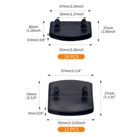 Pack of 36 Slatted Frame Caps, Slatted Frame Caps, Slatted Frame Holder, Slatted Frame Brackets 24 for Side and 12 for Centre, Bed Slatted Frame Caps, Plastic Bed Slat Holder