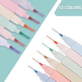 GLEEMEN Highlighter Pastel, 12 Colours Highlighter Pens, Text Marker Pens Pastel, Aesthetic School Stuff for Journaling Note Take School Office Stationary (Double Head)