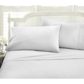 ienjoy Home Embossed 4 Piece Sheet Set, Full, Chevron White