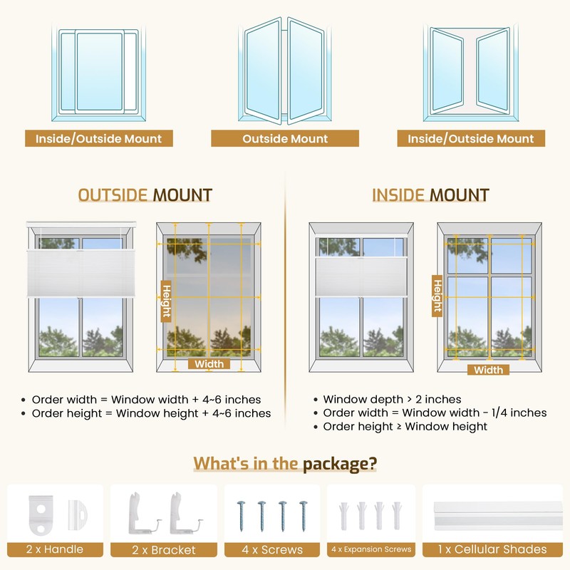 Top Down Bottom Up Cellular Shades Cordless White 34Wx36H