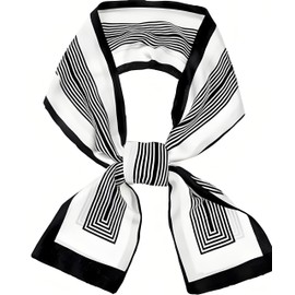 Women Silk Like Curly Headband Tie Sleeping at Night Fashion Bandana Headscarf (10, White)