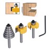 Router Bit 1/4in Shank Multi Grooved with 6Pcs Bearing 1/8in