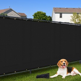 Cisvio 5'X117' Customized Fence Privacy Screen with 90% Blockage Cover Cloth for Pool Yard Patio Black
