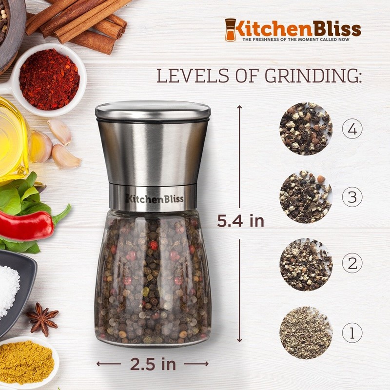 KitchenBliss Professional Salt and Pepper Grinder – Premium Stainless Steel