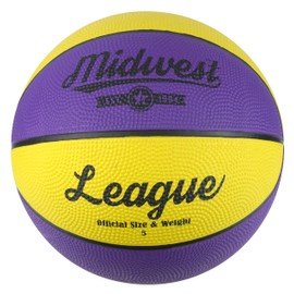 Midwest Unisex's League Basketball, Yellow/Purple, Size 6, BBB1036YP