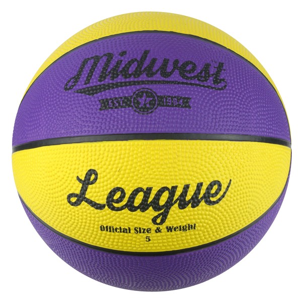 Midwest Unisex's League Basketball, Yellow/Purple, Size 6, BBB1036YP