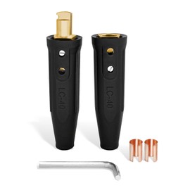 RX WELD LC40 Cable Connector Set, Includes Black Male and Female for Cable Capacity: 1/0 Thru 2/0 (50-70mm²)