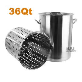 Pot Strainer Basket 36QT Heavy Commercial Stainless Steel Duty Outdoor Stockpot