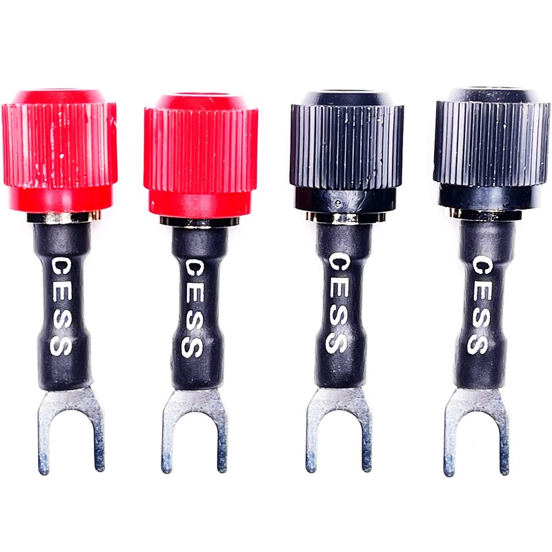 CESS-125S Spades Fork Plug to Twist Binding Post/Banana Female Jack