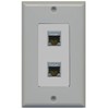RiteAV CAT 6A 2 Port Shielded Cat6a Wall Plate 1