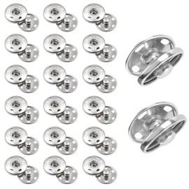 Clothes Hidden Button, 100 Sets Press Studs Buttons, Sew-on Snap Buttons for Sewing Clothing (10mm Silver)