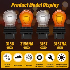 Small Stones 4PCS 12V P27W 3156 3456 Long Life Miniature Bulb Automotive Brake Lamp Turn Signal Lamp