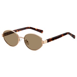 Mldvect Retro Oval Sunglasses Women/Men, Vintage 70s 80s 90s UV400 Protection Eyewear, 56 mm Lens Width (01 Brown Lens/Brown Tortoise Temple)