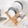 interDesign Collapsible Bamboo Drying Natural Formbu Dish Rack