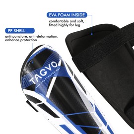 TAGVO Soccer Shin Guards for Kids Youth - Protective Soccer Equipment for Boys Girls - Adults Men Women Soccer Shin Guards - Soccer Shin Pads for Kids Girls Boys, High Impact Resistant