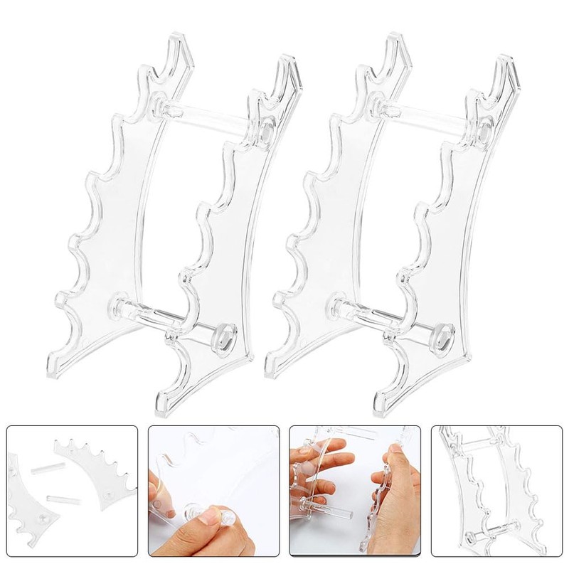 FOMIYES Transparent Acrylic Pen Holder for Desk, 2Pcs Eyeliner Eyebrow