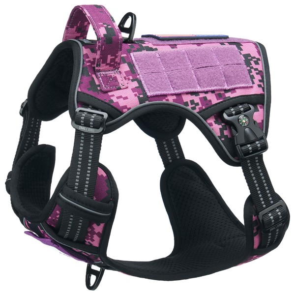 DNALLRINO Tactical Dog Harness for Small Medium Breeds, Heavy Duty