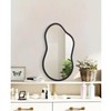AAZZKANG Black Wall Mirror with Wood Framed Small Irregular Hanging