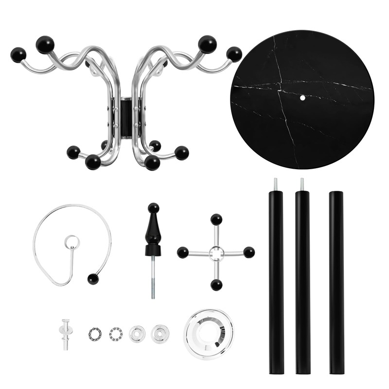 17 Hooks Metal Freestanding Coat Hat Rack Tree Clothes Hats