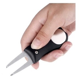 LL-Golf ® Folding Divot Tool with Coin for Ball Marking / Repair Tool for Divots on the Green/Pitch Fork/Divot Tool