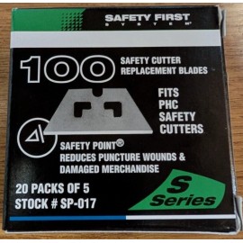 PACIFIC HANDY CUTTER, INC SP-017 Round Point Safety Blade,2-3/4" W, PK100 4MUY4