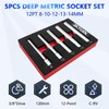 ZKTOOL 5PC Deep Metrichex Socket Set, 3/8-Inch Drive Deep Metric