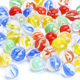 HAKACC Pack of 200 Colourful Glass Marbles, Children's Marble Game, Decorative Toy for Marble Game, Children's Home Decoration, 14/16 mm