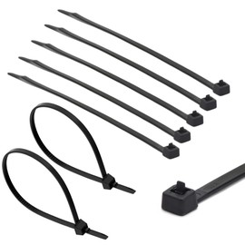 TERF® 20 Pcs Reusable Black Cable Ties 450mm (18'') X 9mm Heavy Duty Nylon Releasable Adjustable Wire Cable Ties Zip Wraps Plastic Tie for Home Office Garden Garage Workshop DIY Purpose Use