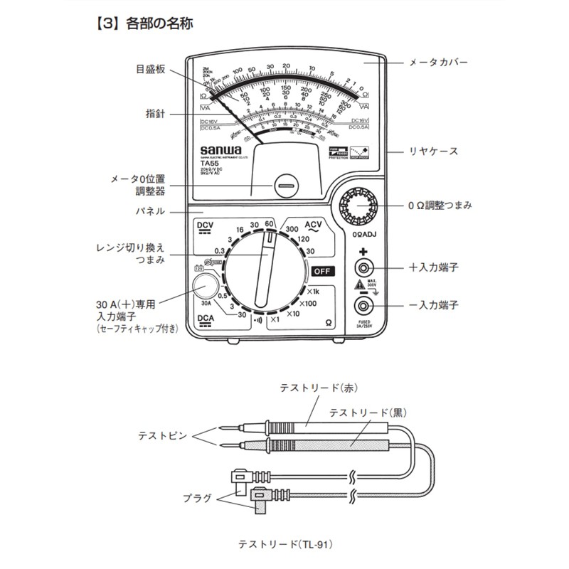 Sanwa TA-55 Analog Multi-Tester, For Automotive Measurements