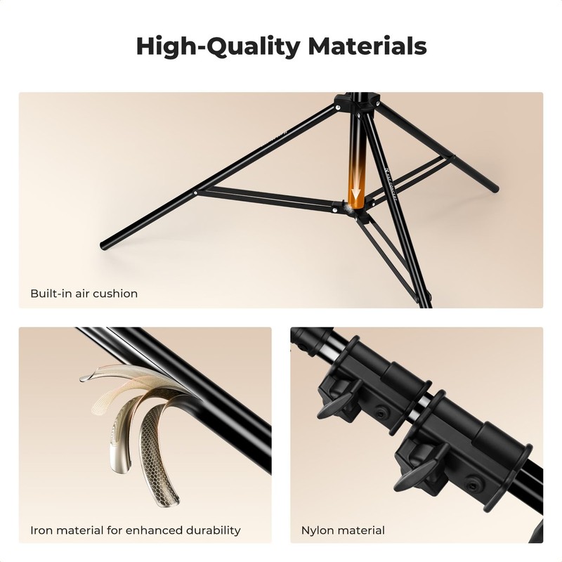 K&F CONCEPT Air Cushioned Light Stand – 9.2ft Heavy Duty