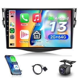 2G 64G for Toyota RAV4 2007-2011 Android Car Stereo with Wireless Carplay, Rimoody 9 Inch Touch Screen Car Radio with GPS Navigation Bluetooth FM/RDS WiFi Android Auto + AHD Backup Camera
