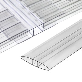 Polycarbonate Greenhouse Panels (H Connectors) - 0.2" Thick, Fit 6mm or 4mm Twin-Wall Polycarbonate Panels, Join 2 Pieces of Panels Together, 4-Foot Length, 10 Pieces (H Connectors 6mm, 4ft)