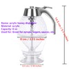 TONGMAN Acrylic Honey Dispenser,Syrup Dispenser, with Stand Honey Container ，Beautiful