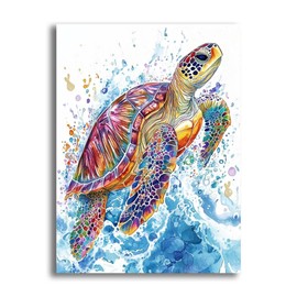 VAIIEYO 5D DIY Diamond Painting Turtle, Diamond Painting Pictures Painting Kits Animal, Painting by Numbers Diamond Home Wall Decor Painting Cross Stitch Diamond Decoration 30 x 40 cm-1