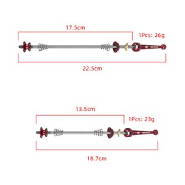 BESNIN Quick Release Bicycle 2 Pieces Front and Rear Wheel Set Bicycle Quick Release for Most Bikes Black/Red/Silver (Red)