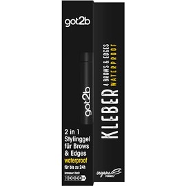got2b Kleber 4 Brows & Edges Waterproof (16 ml), 2-in-1 Brow Gel & Hair Mascara, Sweat & Waterproof for up to 24 Hours Hold, with Practical Eyebrow Brush for Styling Hair Contours & Edges