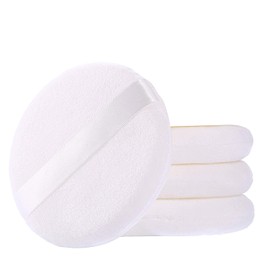 WSYUB Powder Puff, Powder Puff for Body Powder, Ultra Soft Large Velour Body Powder Puffs, 4.13 inch,4pcs，White, Round