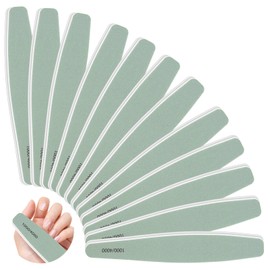 CGBE Pack of 12 Nail Files, 1000/4000 Grit, Professional Polishing File, Double-Sided High Gloss File for Natural Nails, Smooth and Shiny Nails, Nail Files, Nail Buffer, Washable for Nail Studio and
