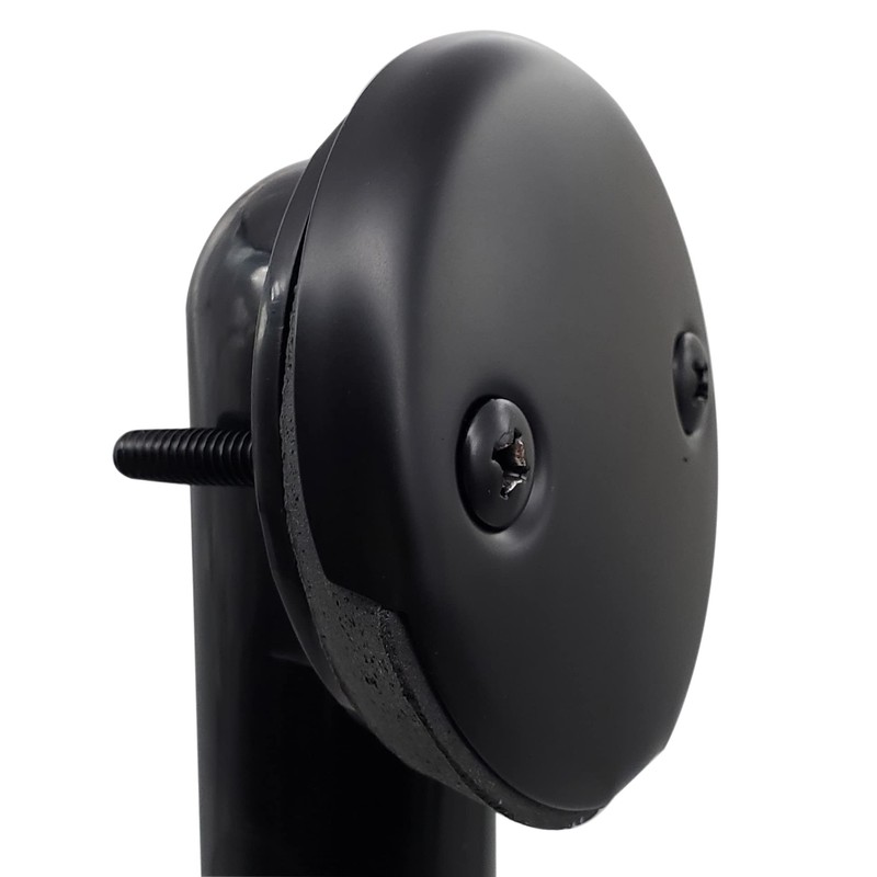 Westbrass 3-1/8" Two-Hole Overflow Face Plate and Screws, Matte Black,