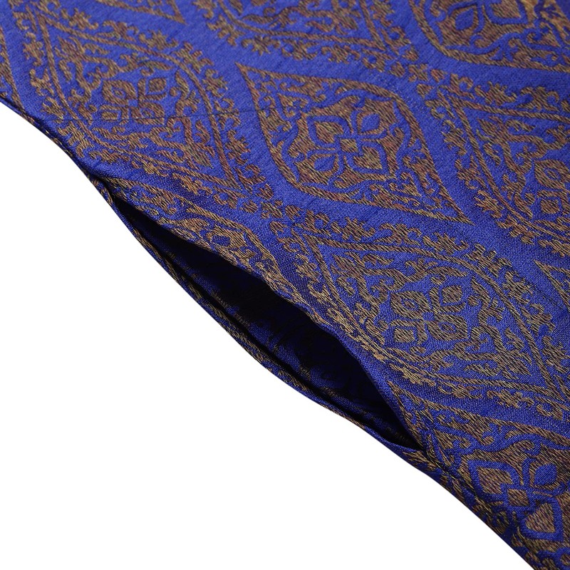 Sojanya (Since 1958, Jacquard Silk Kurta para hombre, azul y