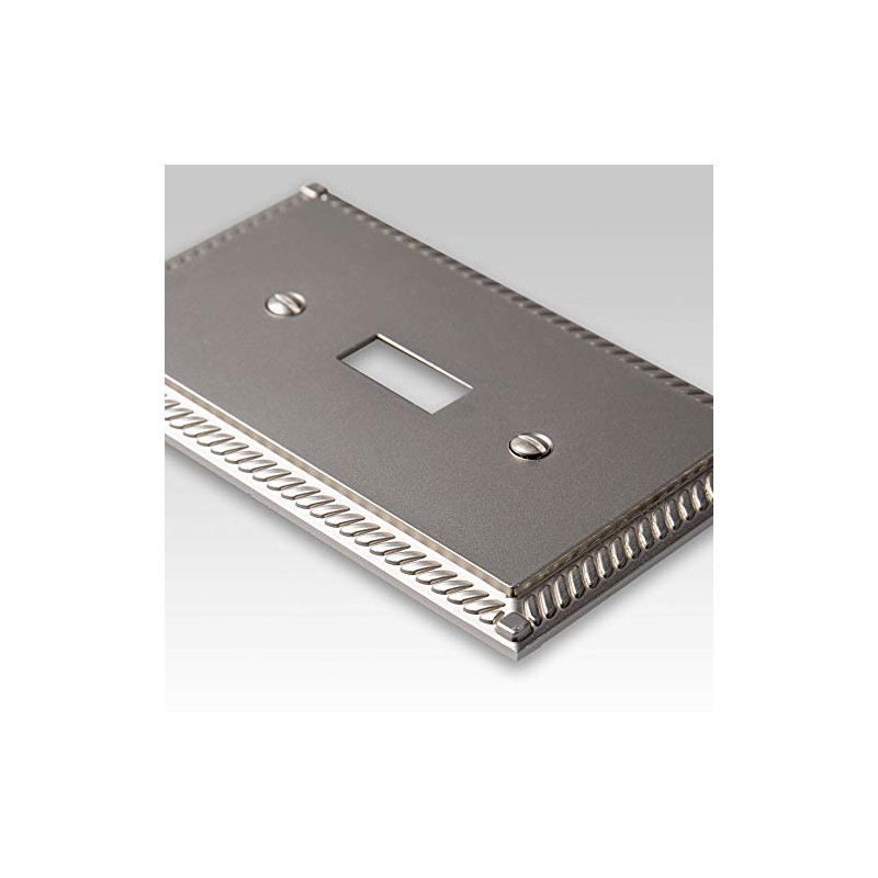 Amerelle Georgian Single Rocker Cast Metal Wallplate in Satin Nickel