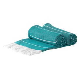 Nicola Spring Turkish Cotton Bath Towels - 173 x 92cm - Aqua - Pack of 2 - Lightweight & Absorbent Large Towels Adults Drying Beach Towel Bathroom Gym Cloth Sauna Hammam Shower Sheet