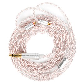 KBEAR FanMusic Earphone Replacement Cable, 6N OFC Silver-Plated Earbuds IEM Cable with MMCX Connection, Upgraded Hifi Audio Cords for Audiophile Musicians, Studio Monitoring (Silver Pink, MMCX 3.5MM)