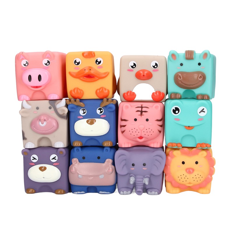 Baby Blocks Soft Silicone Baby Building Blocks Squeeze Toys for