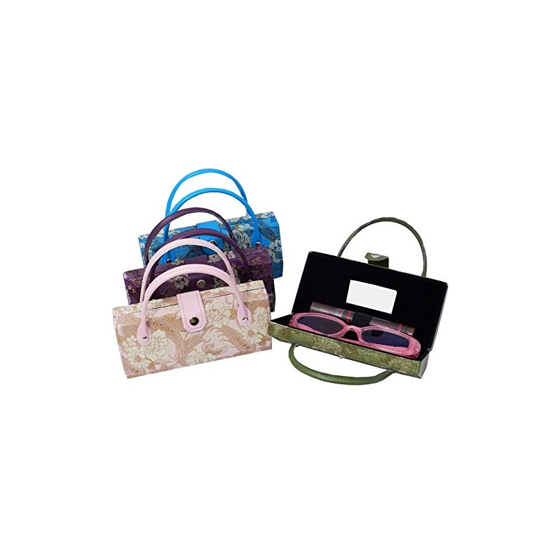 Asian Silk Brocade Style Eyeglass Case Mini Handbag Design Interior