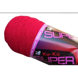 Estambre Kuku Super marca Tamm, madeja de 200 gramos (Rojo)
