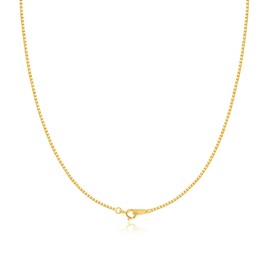 SAMIOVJ 925 Sterling Silver 1.0mm Box Chain Necklace for Women, 18K Gold, Rose Gold, White Gold Plated Thin Dainty Women's Chain Necklaces 16 18 20 22 24 Inch