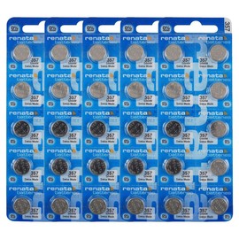 Renata 357 SR44W Batteries - 1.55V Silver Oxide 357 Watch Battery (50 Count)